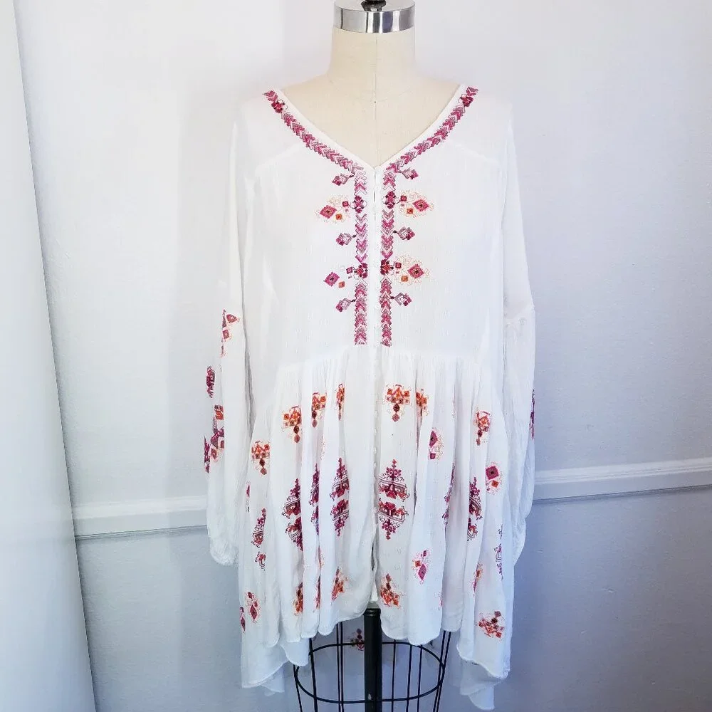 Free People | Bohemian Long Sleeve Top, size‎ L